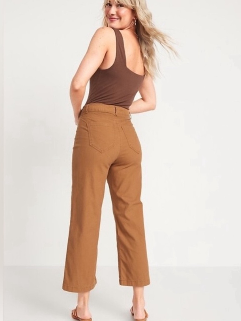 Old Navy Extra High Rise Wide leg Crop Pants Sz 0 Petite